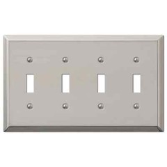 Electrical Switchplate Outlet Cover Century Brushed Nickel Single Double Triple
