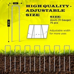 Landscape Staples 4/6/8/10/12 Inches 11 Gauge Galvanize Garden Stakes Fabric SOD