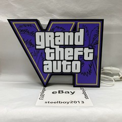 Grand Theft Auto GTA6 Logo Light Box 3D Printed USB LED Lamp Neon Sign 8 inch