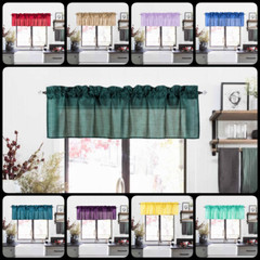 1PC S18 STRAIGHT VALANCE WINDOW CURTAIN DRAPE DOUBLE SOLID COLOR 55″ W X 18″ L