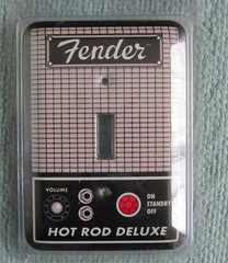 Open Road Fender Guitar – Wall Light Switch Cover Plate, Metal – Hot Rod Dexlue