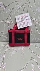 Trader Joe’s Red Trim Micro Tote With Grocery Bag 2 In 1 Mini Ltd Edition NWT