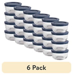 Glass Food Storage Containers with Lids, 1 Cup Round, Set of 4