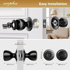 ARPHA Keyless Smart Door Knob Fingerprint Entry Auto Lock Handle D258 Door Lock