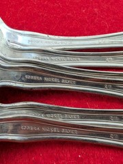 Set Of 6 International Rogers Nickel Silver INS237 Art Nouveau Teaspoons 5 7/8″