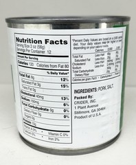 Lot of (4) Crider Fully Cooked Ground Pork / Canned 24oz 1LB / Exp. 05/30/2027!
