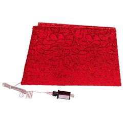 Kurt Adler 70-Light Warm White LED Tree Collar, Red, 19.75in