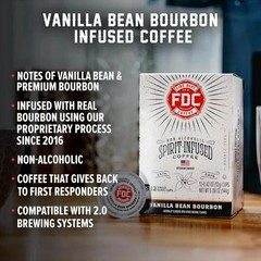 Fire Department Coffee, Vanilla Bean Bourbon Infused, Premium K-Cup Coffee Pods