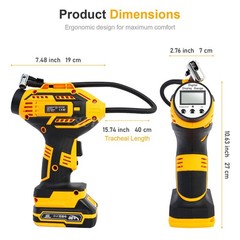 Car Air Tire Pump Inflator Compressor LED Digital Electric Portable 980kPa 20V