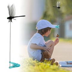 12Pcs Indoor & Outdoor Fake Dragonfly Rod Clip, Dragonfly Clip Bug Repellent, 3D