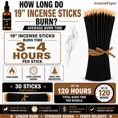 19″ Long Jumbo Premium Incense Sticks 30 Per Pack Hand Dipped 19 inch Scented