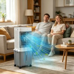 3-in-1 Portable Evaporative Air Cooler 32L Water Tank 3-Speed Swamp Cooler Fan