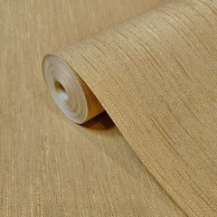 Modern golden tan cream gold metallic faux fabric textured Modern Wallpaper roll
