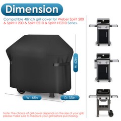Barbecue Gas Grill Cover 48inch Waterproof for Weber Spirit/II 200 E210 2 Burner