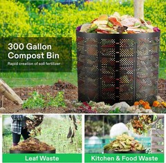 VIVOSUN 300gal Garden Compost Bin Reusable Outdoor Backyard Expandable HDEP