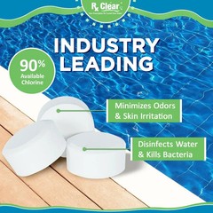 Rx Clear 3″ Dissolving Stabilized Chlorine Swimming Pool Tablets – (Choose Size)