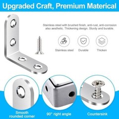 Stainless Steel L-Shaped Bracket Corner Brace 1.5in 90 Degree Angle Corner Lot