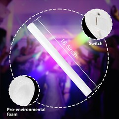 100PCS LED Foam Sticks Light Up Wands Rally Flashing Glow Party Rave