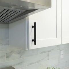 Black Modern Cabinet Handles T Bar Pulls Kitchen Drawer Hardware Stainless Steel