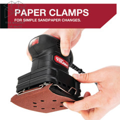 Hyper Tough 2 Amp Corded 1/4 Sheet Palm Sander 3 Sanding Sheets 60 80 120 Grit