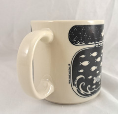 Taylor & NG 1976 Cat Fisherman Boat Fish 3.5” High Ceramic Coffee Mug