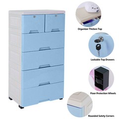 Plastic Storage Dresser Bedroom 6 Drawer Clothes Organizer Tower Cabinet Office