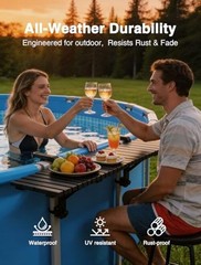 Pool Bar for Above Ground Pool, 49.4″x9.6″ Heavy Duty Swim Up 49.4IN x9.6IN