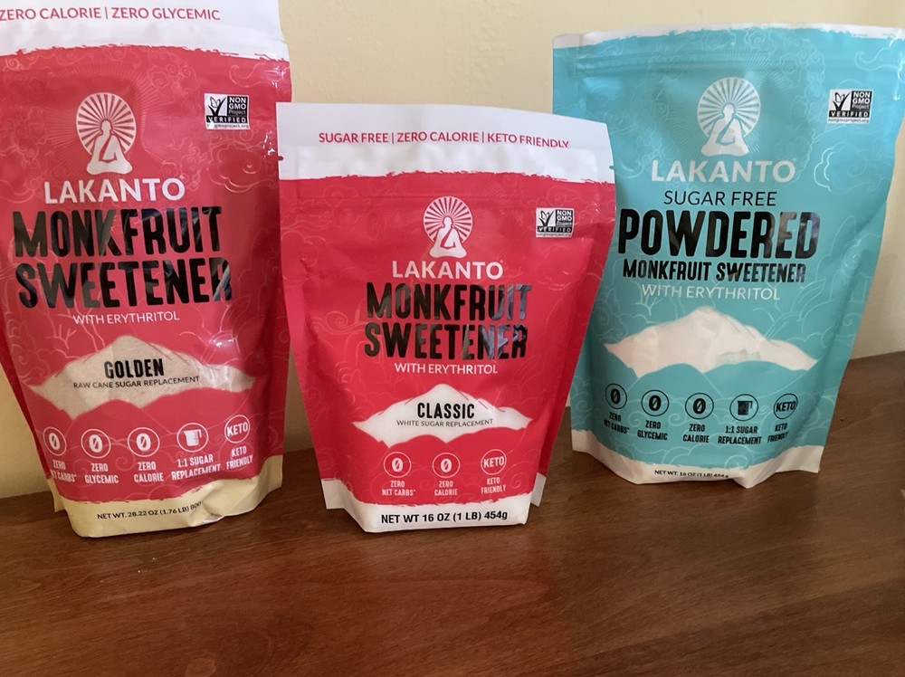 Lakanto Sugar free Sweetener Trio: Golden 28.22 oz, Classic 16 oz, Powdered 16 o