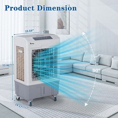 3-in-1 Evaporative Air Cooler, Portable Swamp Cooler with 10.57Gallon Reservoir