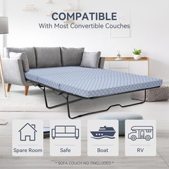 Begonia.K Memory Foam Sofa Bed Mattress Replacement, Full Queen Pull Out Couch