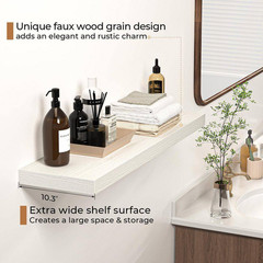 36 In.W X 10.3 In.D Floating Shelves,Wall Mounted,With Invisible Brackets,Decora