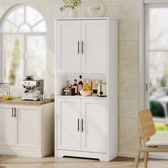 70″ Tall Kitchen Pantry Cabinet, Storage Cabinet with Doors & Adjustable Shelves