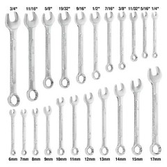 Trades Pro Sae And Metric Wrench Set 22 Piece Open And Box End 12 Point 15 Degre