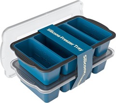 Silicone Freezer Tray With Lid, 8 Large 1 Cup Soup Freezer Molds, 2-Pack