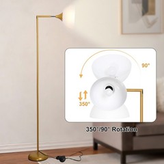 Anrotix LED Floor Lamp Horn-Shaped Metal Standing Light Remote Dimmable Folding