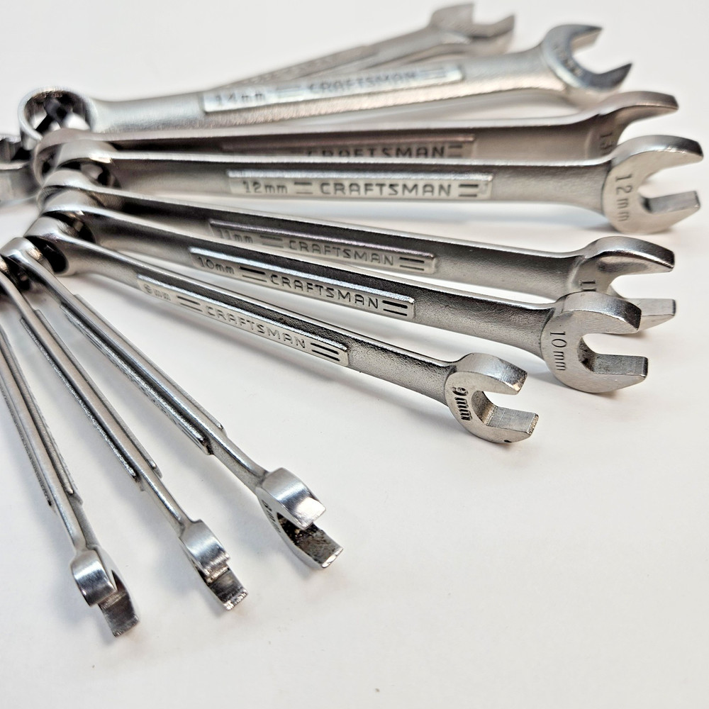 Vintage Craftsman Metric Combination Wrench 10pc Set 6mm – 15mm Forged in USA