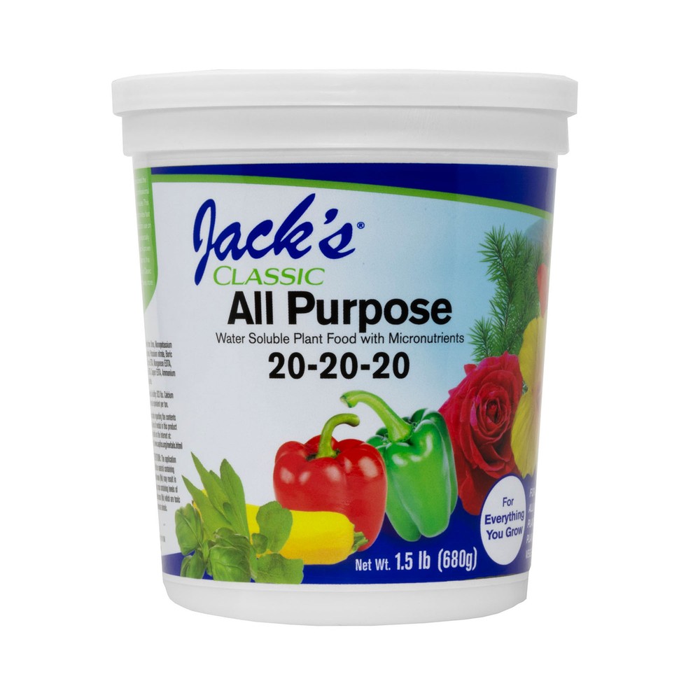 Jack’s Classic 20-20-20 All Purpose Water-Soluble Fertilizer, 1.5lbs