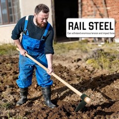 Heavy Forged Eye Hoe Duty Digging Fork Steel Farmer Garden Yardwork NO Handle