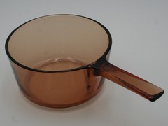 Vintage Corning Vision Ware 1.5 L Amber Glass Pot Sauce Pan NO LID Made USA