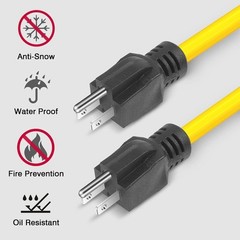 3 Prong Plug 12AWG 125V Double Male Extension Cord For NEMA 5-15P to 5-15P