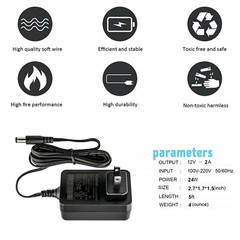 [UL] Kastar AC 110-240V DC 12V 2A Power Supply Adapter For Pumps, Modems, Router