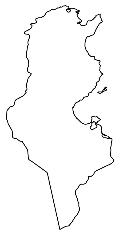 Tunisia Blank Outline Map GLOSSY POSTER PICTURE PHOTO PRINT BANNER 13914