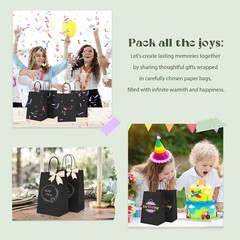 Kraft Paper Bags with Handles Party Shopping Gift Bags Bulk Brown White Black