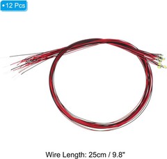 PATIKIL 0805 Pre-Wired Micro LED, 12 Pcs 2.8-3.3V Pre-soldered Mini Light Emitti
