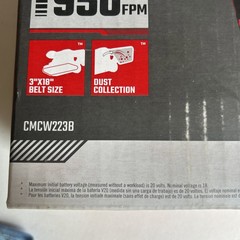 Craftsman V20 Brushless RP 3×18 Cordless Belt Sander Bare Tool CMCW223B New