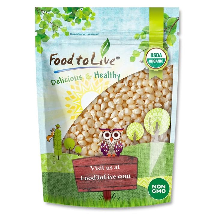 Food to Live Organic White Popcorn Kernels, 1 Pounds – 16 Ounce (Pack of 1)