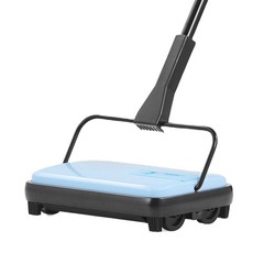 Carpet Floor Sweeper Manual 6.7 inch Width Sweeping Paths Non Electric Blue