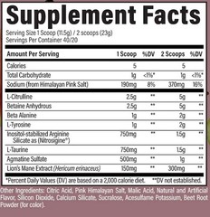 RAW Nutrition Pump Non Stim Pre-Workout 40 servings