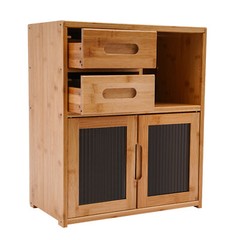 Bamboo Kitchen Countertop Cabinet Pantry Sideboard Storage Cabinet with Drawers