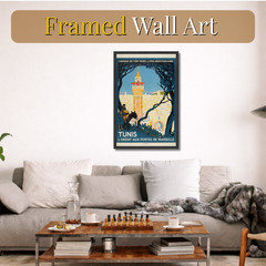 Tunis Tunisia Vintage Travel Poster Framed 11×17 Retro Wall Art Print Gift
